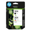HP 304 Original Ink Cartridge - Tri-Colour and Black - Multi-pack 3JB05AE