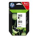 HP 302 Original Ink Cartridge - Tri-Colour and Black - Multi-pack X4D37AE